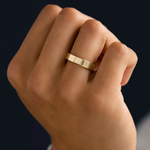 Load image into Gallery viewer, 14k Yellow Gold Band - FLAT / Polished / Real Comfort Fit / Men's Women's Wedding Band / Solid Gold Ring Simple / Plain Flat Gold Band