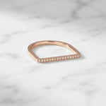 Load image into Gallery viewer, Half Eternity Band Ring Lab Diamond Wedding Band Unique style Bridal Ring Women Comfort Fit Flat Band in Yellow Gold Dainty Ring