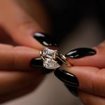 Load image into Gallery viewer, 2.00 Ctw Lab Diamond Toi et Moi Ring, Pear and Emerald Cut Diamonds, 14k Gold Two Stone Engagement Ring