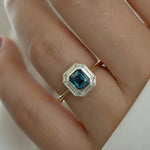 Load image into Gallery viewer, 14K Gold Square Emerald Solitaire Ring | Emerald Cut Wedding Ring | Handmade Engagement Ring | Gift for Her, Proposal, Bridal Jewelry Jwalin Jewels