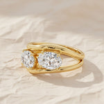 Load image into Gallery viewer, 14k Gold Two Stone Lab Grown Diamond Ring Set