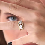 Load image into Gallery viewer, 14k Gold Two Stone Lab Grown Diamond Ring Set