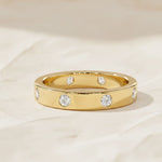 Load image into Gallery viewer, 14k Gold Round Diamond Full Eternity Flush Setting Diamond Wedding Ring, Round Diamond Stacking Ring, Statement Diamond Ring For Women