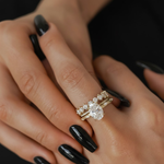 Load image into Gallery viewer, Oval Diamond Ring 2.00 ct with Side Marquise & Round Stones, Prong Set, 14K Gold, Engagement Floral Leaf Motif, SGL Certified