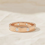 Load image into Gallery viewer, 14k Gold Round Diamond Full Eternity Flush Setting Diamond Wedding Ring, Round Diamond Stacking Ring, Statement Diamond Ring For Women