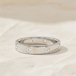 Load image into Gallery viewer, 14k Gold Round Diamond Full Eternity Flush Setting Diamond Wedding Ring, Round Diamond Stacking Ring, Statement Diamond Ring For Women