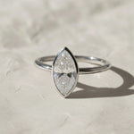 Load image into Gallery viewer, Marquise Cut IGI Certified Lab Grown Solitaire Bezel Set Diamond Ring for Her | Anniversary Gift for Wife | Birthday Gift for Girlfriend