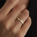 Load image into Gallery viewer, 14k Gold Round Diamond Full Eternity Flush Setting Diamond Wedding Ring, Round Diamond Stacking Ring, Statement Diamond Ring For Women