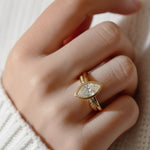 Load image into Gallery viewer, Marquise Cut IGI Certified Lab Grown Solitaire Bezel Set Diamond Ring for Her | Anniversary Gift for Wife | Birthday Gift for Girlfriend