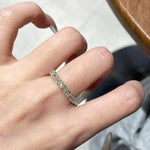 Load image into Gallery viewer, 14k Solid Gold Diamond Half-Eternity Band Stackable Wedding Ring