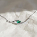 Load image into Gallery viewer, Lab Grown Emerald Marquise Necklace with Pave and Prong Set Diamonds in 9K, 14K, 18K White, Yellow, Rose Gold | Gift for Her,Elegant Jewelry