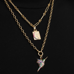 Load image into Gallery viewer, 14k Gold Hummingbird Necklace, Diamond Pave Bird Pendant, Dainty Nature-Inspired Fine Jewelry Gift for Her