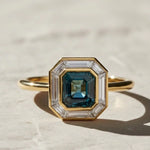 Load image into Gallery viewer, 14K Gold Square Emerald Solitaire Ring | Emerald Cut Wedding Ring | Handmade Engagement Ring | Gift for Her, Proposal, Bridal Jewelry Jwalin Jewels