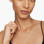 Load image into Gallery viewer, Lab Grown Diamond Bar Necklace 14K Gold, Pave Setting, Elegant Pendant, Anniversary Gift for Her, Women's Gold Jewelry Jwalin Jewels