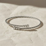 Load image into Gallery viewer, Bypass Beaded Diamond Bracelet in 14K Gold, Minimal Gold Bangle, Bujukan Style Open Bracelet, Luxury Gift for Her Jwalin Jewels
