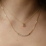 Load image into Gallery viewer, Lab Grown Diamond Bar Necklace 14K Gold, Pave Setting, Elegant Pendant, Anniversary Gift for Her, Women's Gold Jewelry Jwalin Jewels