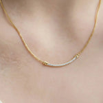 Load image into Gallery viewer, Lab Grown Diamond Bar Necklace 14K Gold, Pave Setting, Elegant Pendant, Anniversary Gift for Her, Women's Gold Jewelry Jwalin Jewels