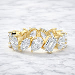 Load image into Gallery viewer, 4CT Multi Shape Brilliant Cut Lab grown Diamond Eternity Band, Multi Shape Wedding Band for her, Wedding Proposal Multi Shape Band