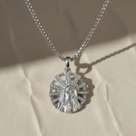 Load image into Gallery viewer, Virgin Mary Pendant in Solid Gold | Diamond Madonna Religious Necklace | Catholic Faith Jewelry Jwalin Jewels