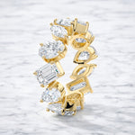 Load image into Gallery viewer, 4CT Multi Shape Brilliant Cut Lab grown Diamond Eternity Band, Multi Shape Wedding Band for her, Wedding Proposal Multi Shape Band