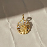 Load image into Gallery viewer, Virgin Mary Pendant in Solid Gold | Diamond Madonna Religious Necklace | Catholic Faith Jewelry Jwalin Jewels