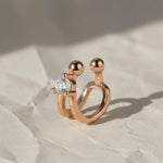 Load image into Gallery viewer, Gold Ear Cuff | No-Piercing Gold Earring | 14K Gold Conch Cuff | Gold Cartilage Hoop | Minimal Fake Ear Piercing Jwalin Jewels