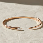 Load image into Gallery viewer, Dainty Pear Diamond Gold Cuff Bracelet | 14K Yellow Gold, Bezel Set Lab Grown Stone, VS+ Clarity, 0.30 CT, Bridal, Stacking, Gift for Women Jwalin Jewels