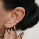 Load image into Gallery viewer, Gold Ear Cuff | No-Piercing Gold Earring | 14K Gold Conch Cuff | Gold Cartilage Hoop | Minimal Fake Ear Piercing Jwalin Jewels