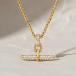 Load image into Gallery viewer, Diamond Bar Necklace, Gold Bar Necklace, Modern Jewelry, Pave Pendant, Lab Grown Diamond, 14K White Yellow Rose Gold, Layered Necklace Jwalin Jewels