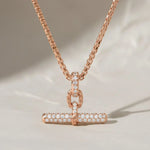 Load image into Gallery viewer, Diamond Bar Necklace, Gold Bar Necklace, Modern Jewelry, Pave Pendant, Lab Grown Diamond, 14K White Yellow Rose Gold, Layered Necklace Jwalin Jewels