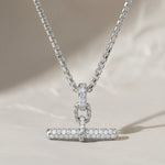 Load image into Gallery viewer, Diamond Bar Necklace, Gold Bar Necklace, Modern Jewelry, Pave Pendant, Lab Grown Diamond, 14K White Yellow Rose Gold, Layered Necklace Jwalin Jewels