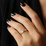 Load image into Gallery viewer, Emerald Cut Diamond Ring / 14k Dome Bezel Setting Emerald Cut Diamond Solitaire Ring/ Diamond Pinky Ring / Stacking Ring