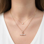 Load image into Gallery viewer, Diamond Bar Necklace, Gold Bar Necklace, Modern Jewelry, Pave Pendant, Lab Grown Diamond, 14K White Yellow Rose Gold, Layered Necklace Jwalin Jewels