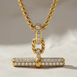 Load image into Gallery viewer, Diamond Bar Necklace, Gold Bar Necklace, Modern Jewelry, Pave Pendant, Lab Grown Diamond, 14K White Yellow Rose Gold, Layered Necklace Jwalin Jewels