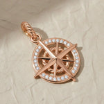 Load image into Gallery viewer, Gold compass pendant necklace, lab-grown diamond, 9K & 14K white/yellow/rose gold, celestial jewelry, navigation symbol, meaningful gift Jwalin Jewels