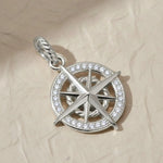 Load image into Gallery viewer, Gold compass pendant necklace, lab-grown diamond, 9K & 14K white/yellow/rose gold, celestial jewelry, navigation symbol, meaningful gift Jwalin Jewels