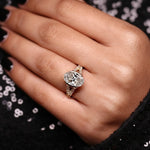 Load image into Gallery viewer, 2 Carat Oval Lab Grown Diamond Engagement Ring, Half Bezel Set