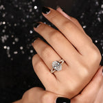 Load image into Gallery viewer, 2 Carat Oval Lab Grown Diamond Engagement Ring, Half Bezel Set