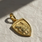 Load image into Gallery viewer, St Michael Amulet in 14K Solid Gold, Symbolic Talisman Jewelry, Spiritual Pendant, Heritage Inspired Keepsake. Jwalin Jewels