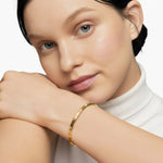 Load image into Gallery viewer, Fine Gold Diamond Bangle Bracelet, 14K/18K Solid Gold, Modern Minimal Designer Jewelry, Bezel Set Lab Grown Diamonds, Elegant Everyday Gift Jwalin Jewels