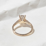 Load image into Gallery viewer, Emerald Cut Lab Diamond Five Stone Ring, 14K Yellow Gold Engagement Ring