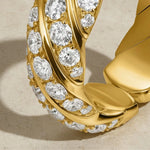 Load image into Gallery viewer, 14k Gold Rope Braid Stack Ring with Micro Pave Diamonds - Handcrafted Fine Jewelry on Etsy - Unique Design for Everyday or Special Occasions Jwalin Jewels