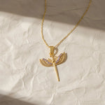 Load image into Gallery viewer, 14K Solid Gold Diamond St. Michael Necklace, Archangel Pendant, Guardian Angel Jwalin Jewels