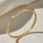 Load image into Gallery viewer, Lab Grown Diamond 4.5mm Bracelet, 14K Gold Stackable Bangle,Minimalist Heart Jewelry,Anniversary Gift for Her, VS+ Clarity,Certified Jewelry Jwalin Jewels