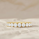 Load image into Gallery viewer, 14k Gold Round Diamond Full Eternity Pave Setting Diamond Wedding Ring, Round Diamond Stacking Ring, Statement Diamond Ring For Women Jwalin Jewels