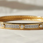 Load image into Gallery viewer, Lab Grown Diamond 4.5mm Bracelet, 14K Gold Stackable Bangle,Minimalist Heart Jewelry,Anniversary Gift for Her, VS+ Clarity,Certified Jewelry Jwalin Jewels