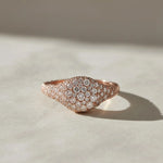 Load image into Gallery viewer, Lab Grown Diamond Pave Set Gold Ring, 7mm, Women's Statement Dome Jewelry, NYC Night Inspired, SGL Certified, Gift for Her Jwalin Jewels