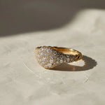 Load image into Gallery viewer, Lab Grown Diamond Pave Set Gold Ring, 7mm, Women's Statement Dome Jewelry, NYC Night Inspired, SGL Certified, Gift for Her Jwalin Jewels