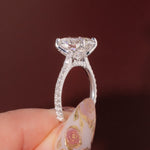 Load image into Gallery viewer, Oval Lab Grown Diamond Wedding Ring, Hidden Halo, 14K White Gold