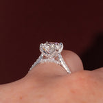 Load image into Gallery viewer, Oval Lab Grown Diamond Wedding Ring, Hidden Halo, 14K White Gold